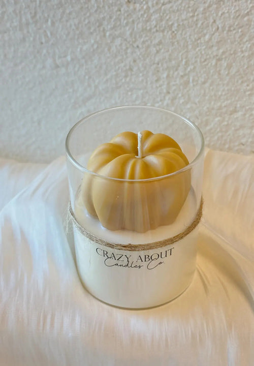 Handmade Pumpkin Candle in Glass Jar – Fall Decor & Seasonal Gift