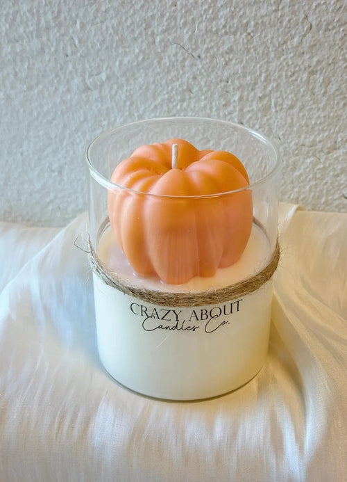 Handmade Pumpkin Candle in Glass Jar – Fall Decor & Seasonal Gift