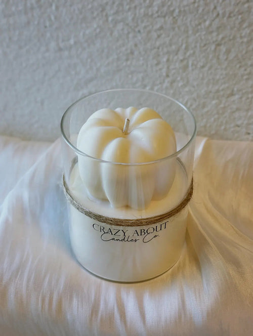 Handmade Pumpkin Candle in Glass Jar – Fall Decor & Seasonal Gift