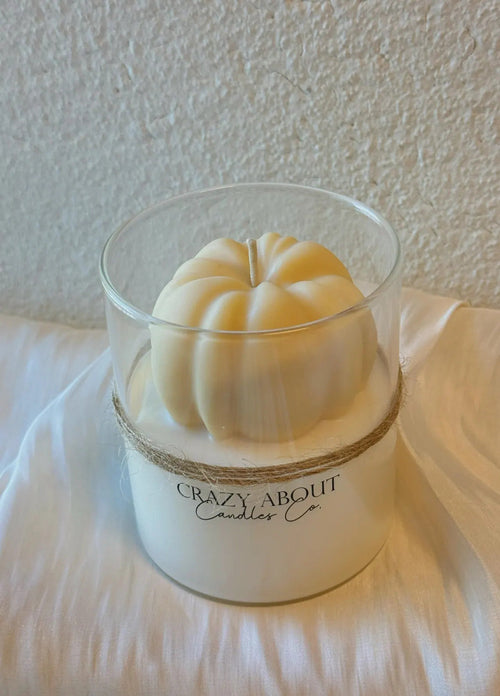 Handmade Pumpkin Candle in Glass Jar – Fall Decor & Seasonal Gift